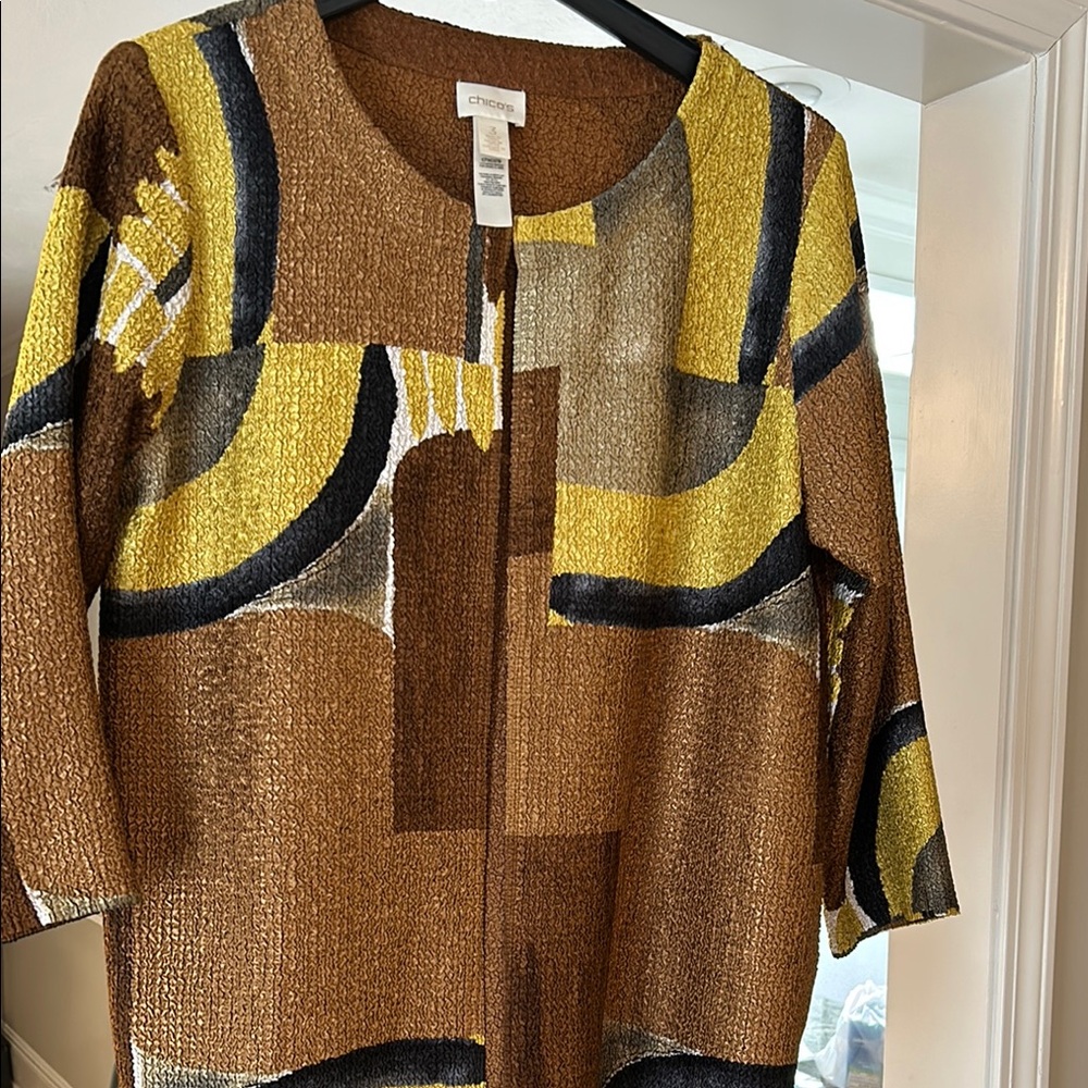 Chico's Abstract Patterned Jacket-Reversible - image 1
